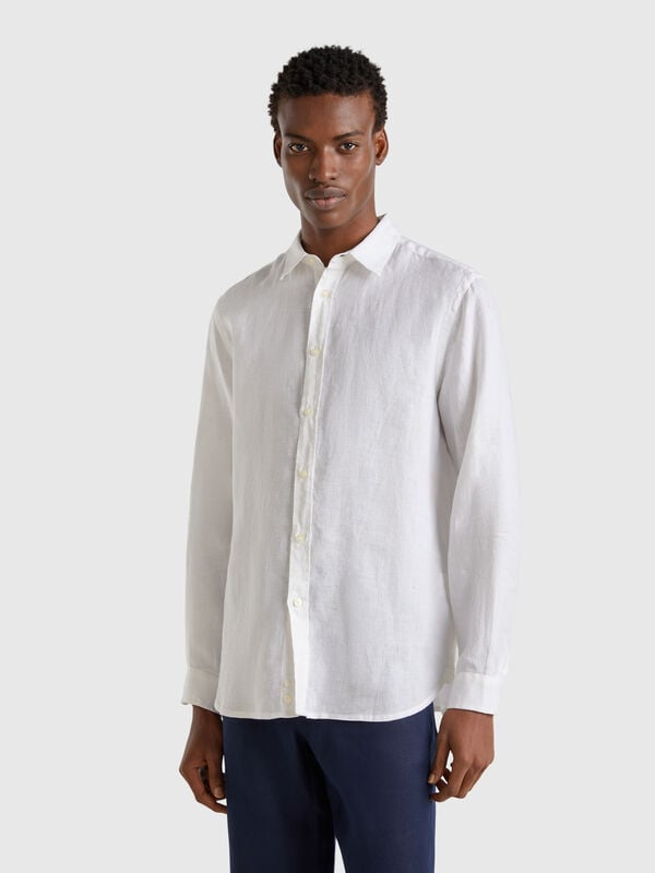 Chemise blanche en pur lin Homme