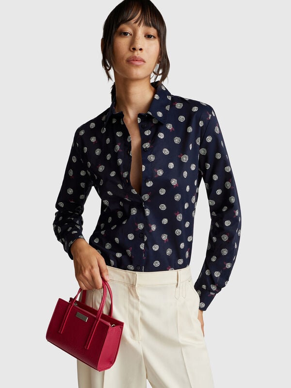 Chemise à motifs en coton léger Femme