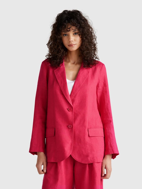 Blazer en pur lin Femme