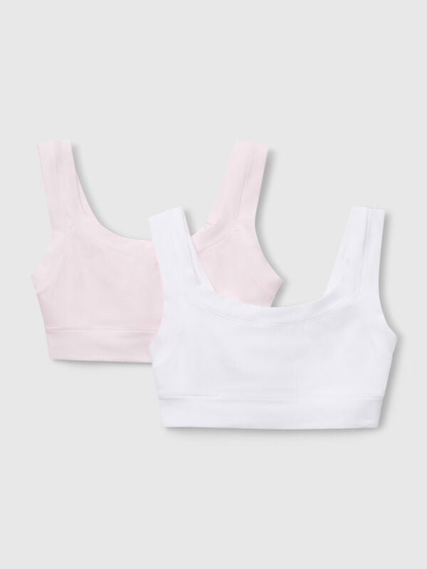 Deux hauts en coton super extensible Filles