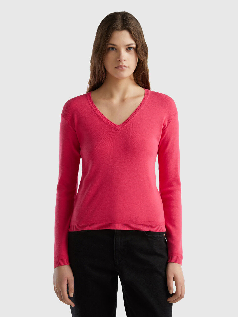Benetton pull femme shop col v