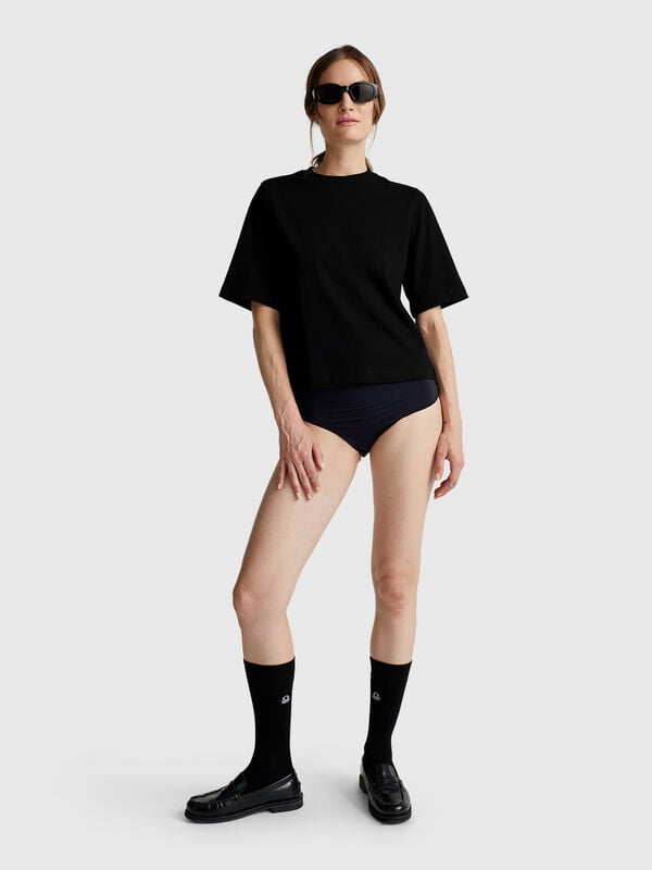 T-shirt coupe boxy 100% coton Femme
