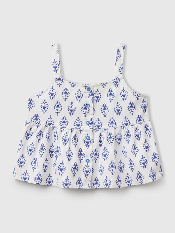 Top à motif en pur coton Filles