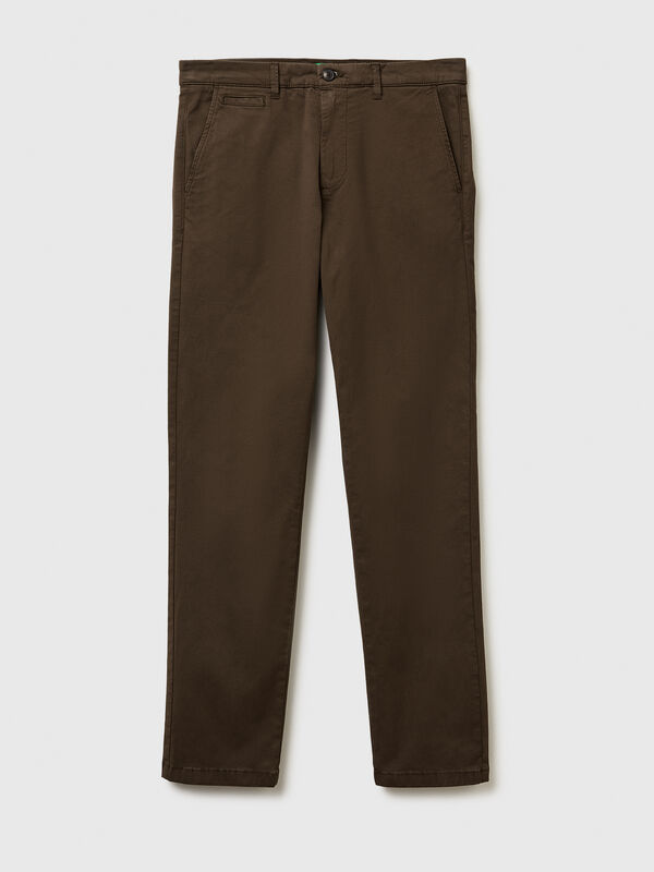 Pantalon chino slim marron foncé Homme