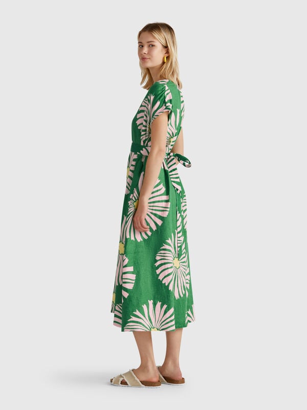Robe en lin imprimé Femme