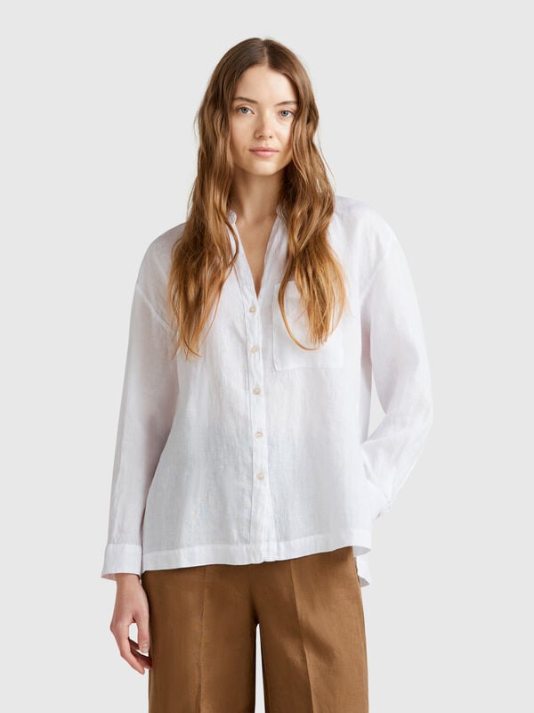Chemise oversize en pur lin Femme