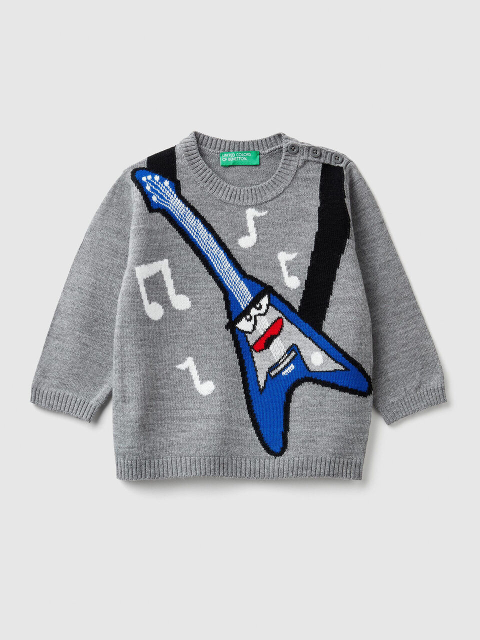 Pull avec motif rock en intarsia image number 1