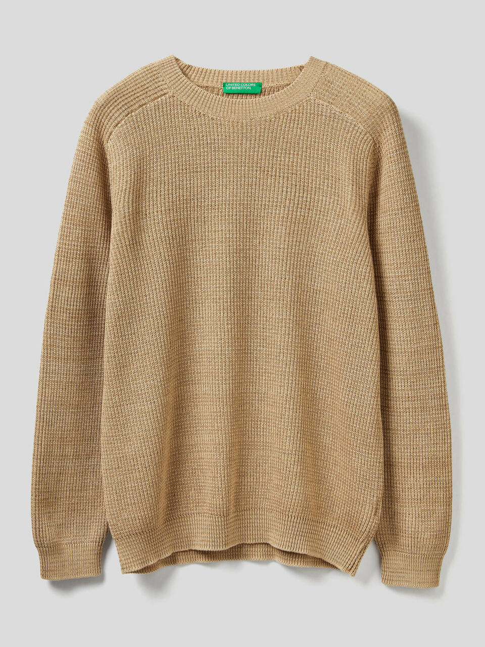 Pull col rond en pur coton image number 1