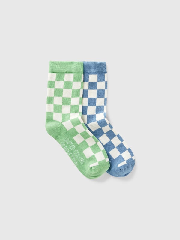 Deux paires de chaussettes à carreaux Garçon