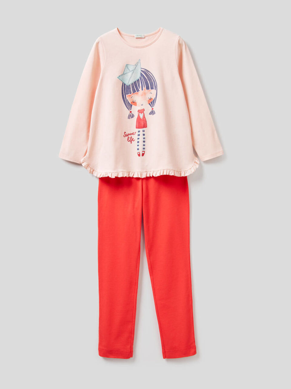 Pyjama avec imprimé pailleté 100% coton image number 1