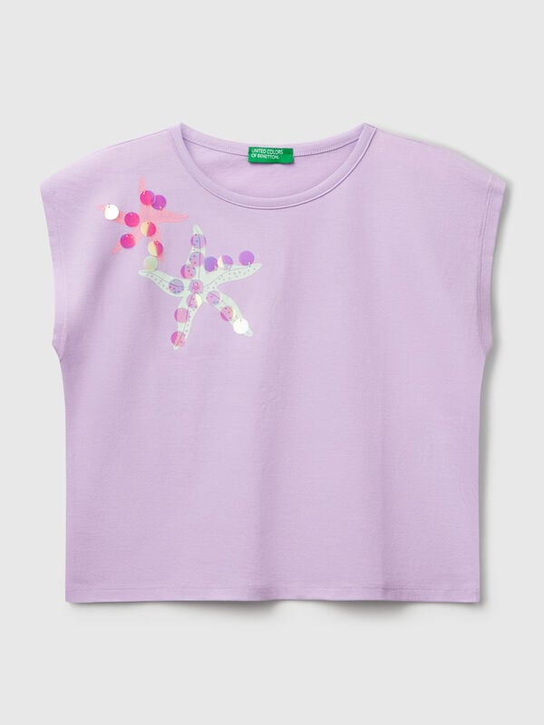 T-shirt avec imprimé et paillettes Filles