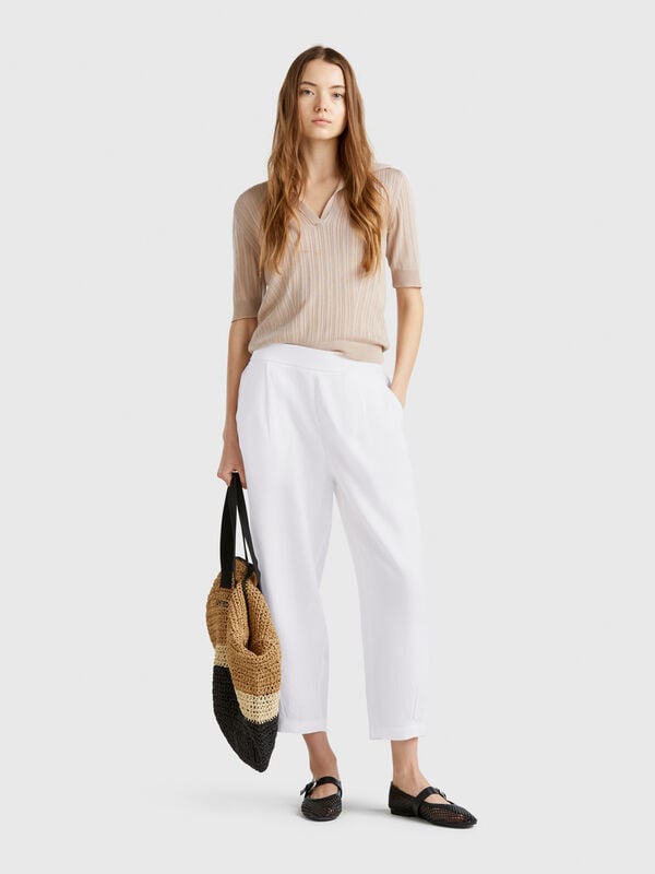 Pantalon doux pur lin Femme