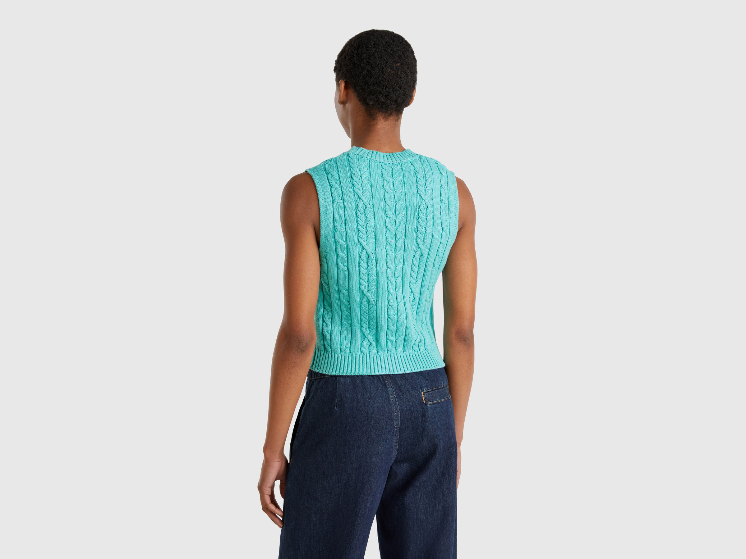 SLEEVELESS SWEATER Femme image number 1