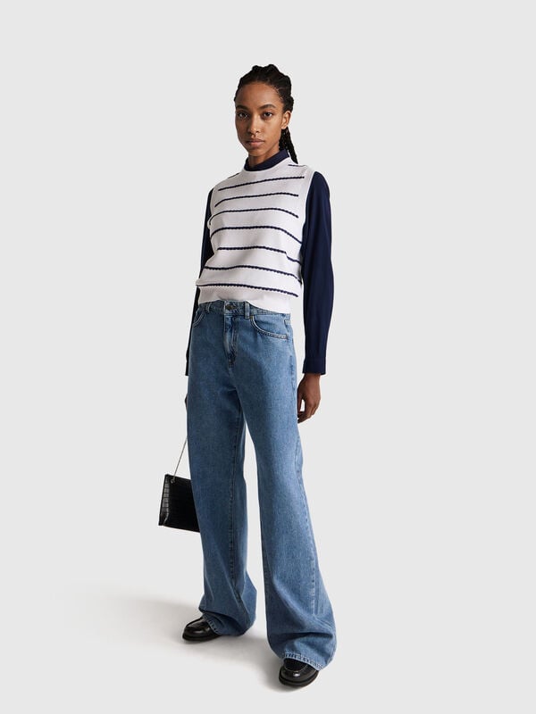 Gilet jacquard en mélange de viscose Femme