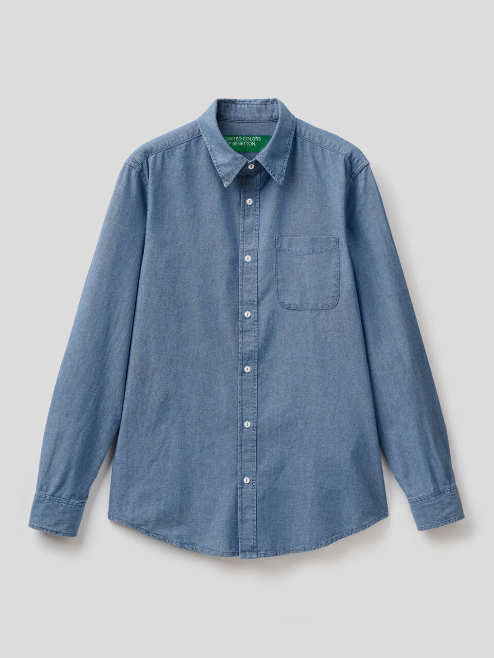 Chemise coupe slim en chambray 100% coton image number 1