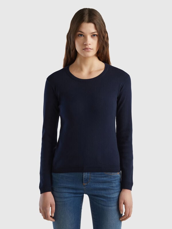 Pull à col rond en pur coton Femme