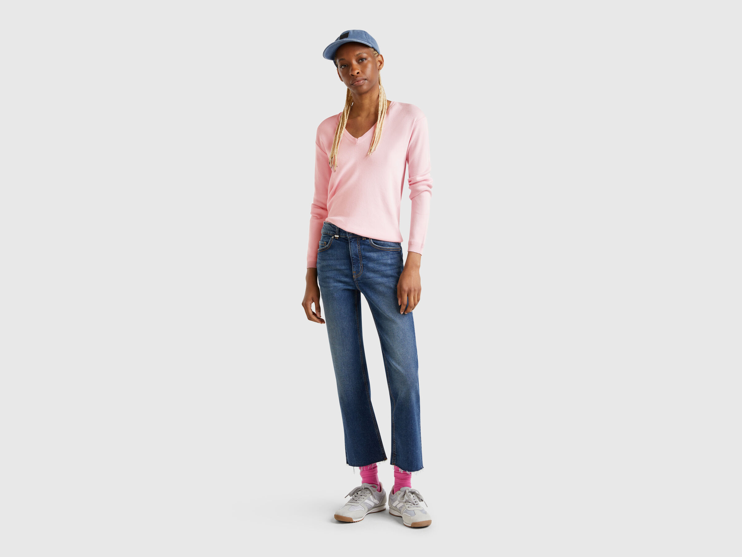 V NECK SWEATER L/S Femme image number 2