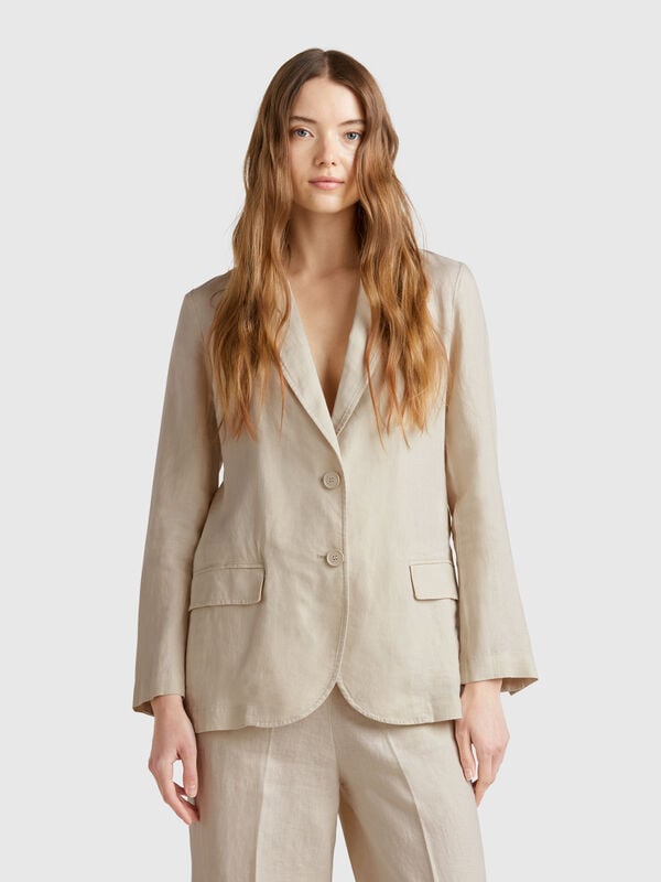 Blazer en pur lin Femme