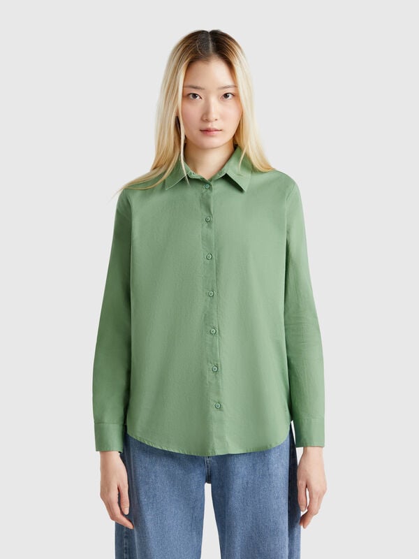 Chemise coupe classique en coton léger Femme