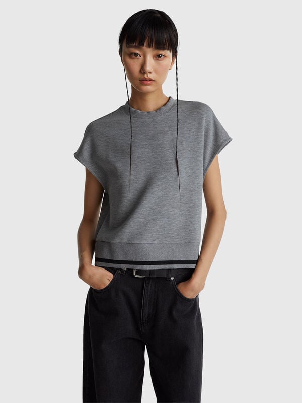 Pull sans manches en modal extensible Femme