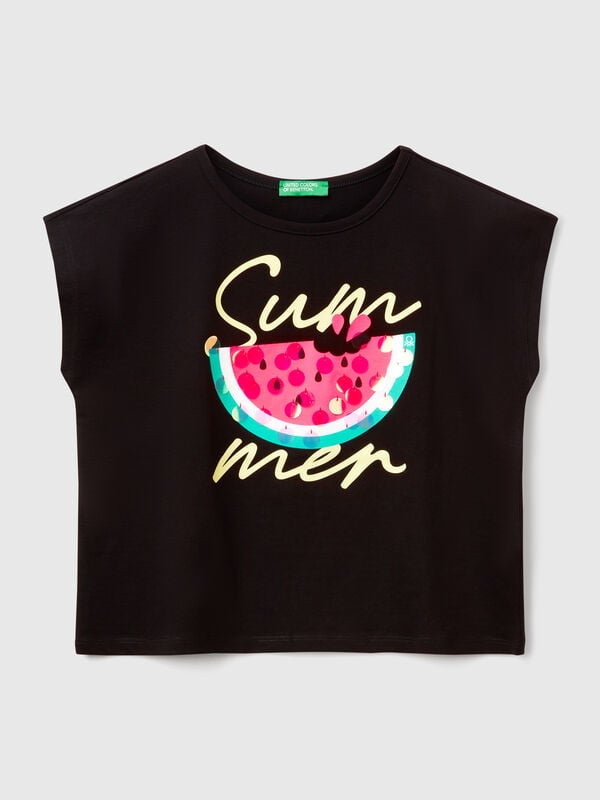 T-shirt avec imprimé et paillettes Filles