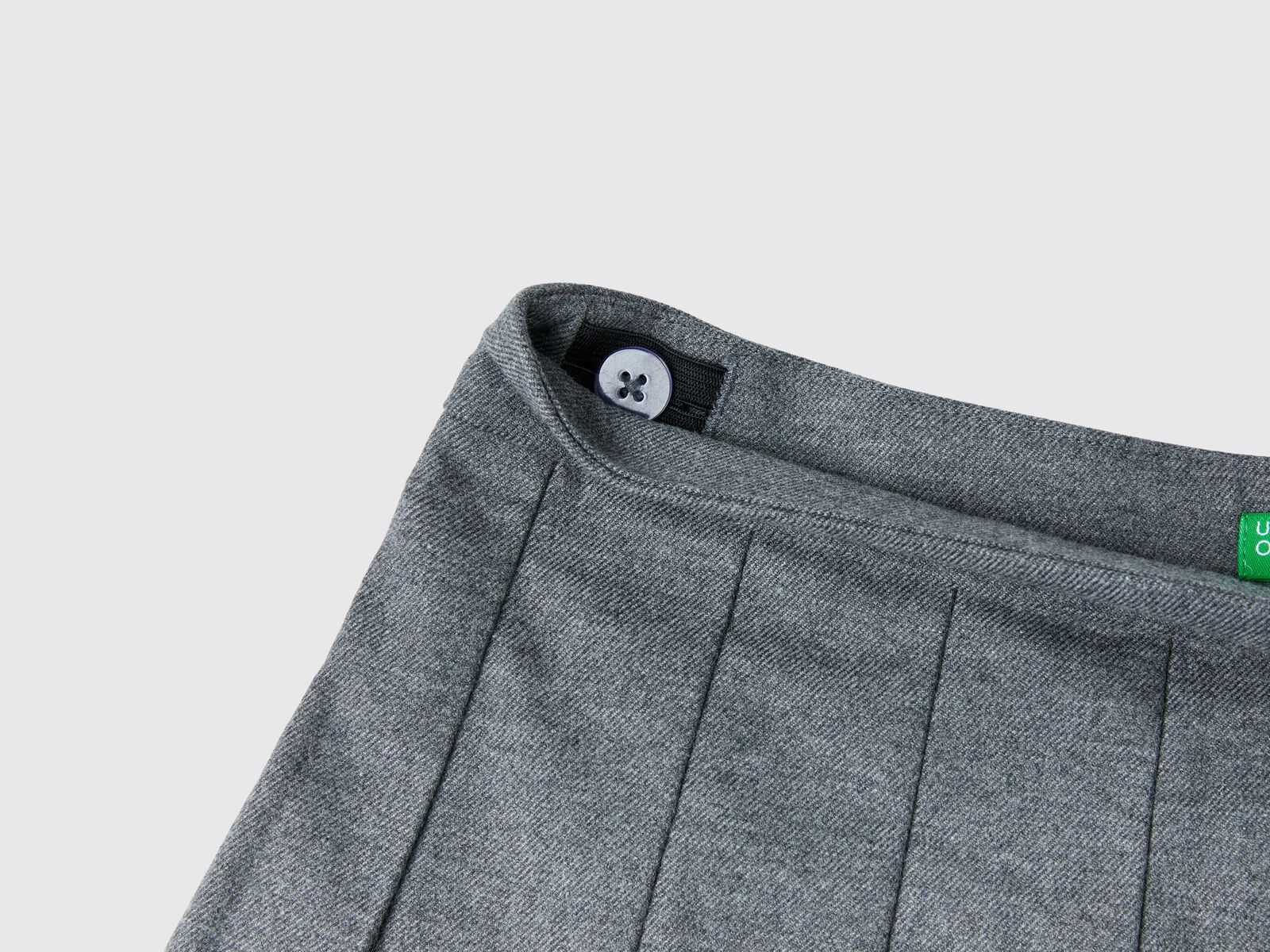 PLT Plus - Mini-jupe gris pierre boutonnée