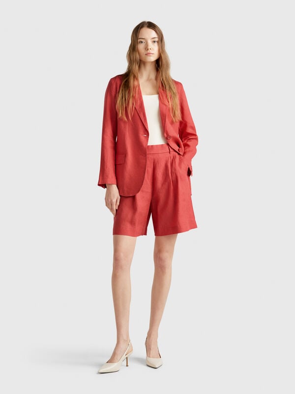 Bermuda 100% lin Femme