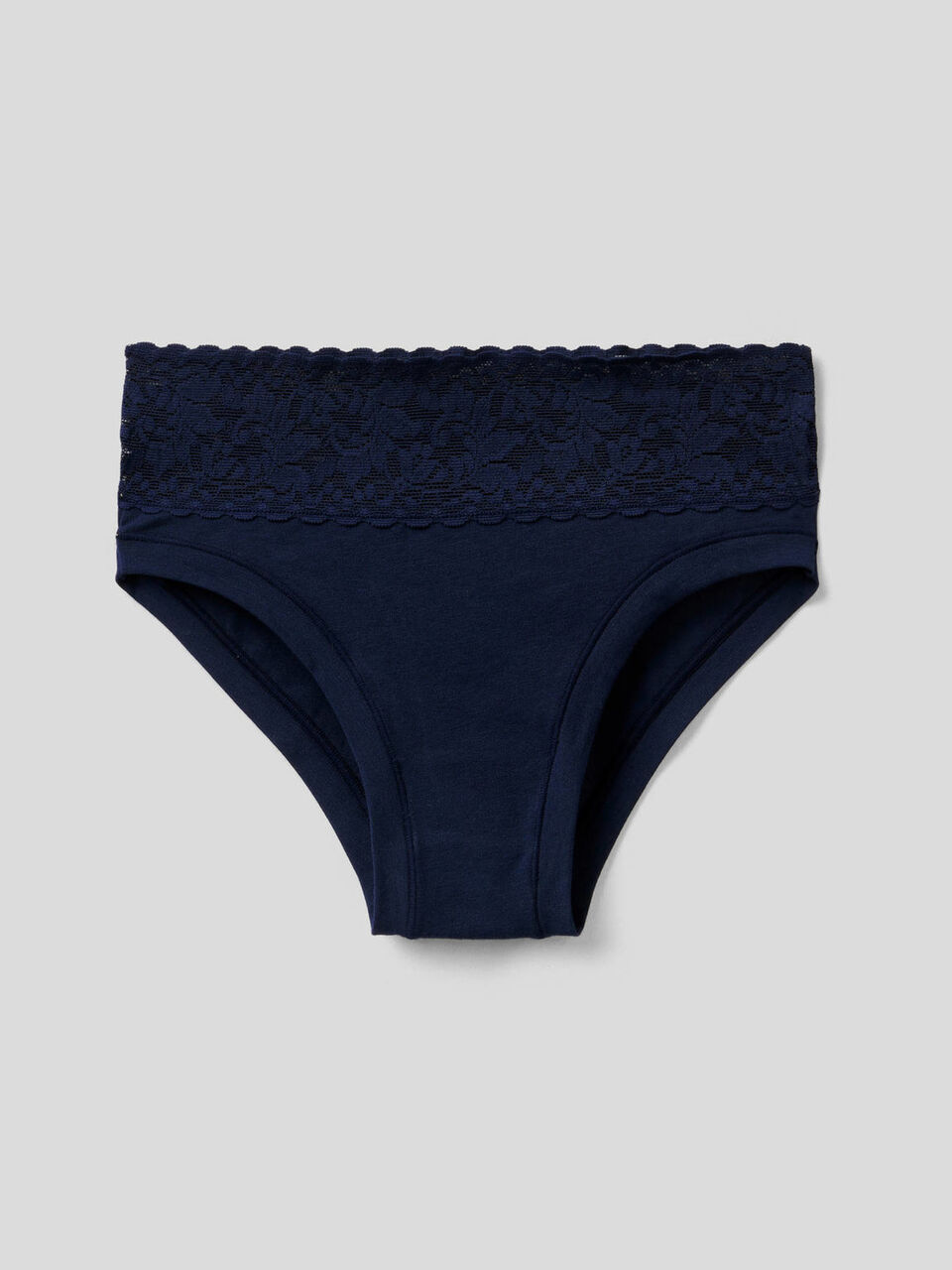 Culotte avec dentelle en coton stretch image number 1