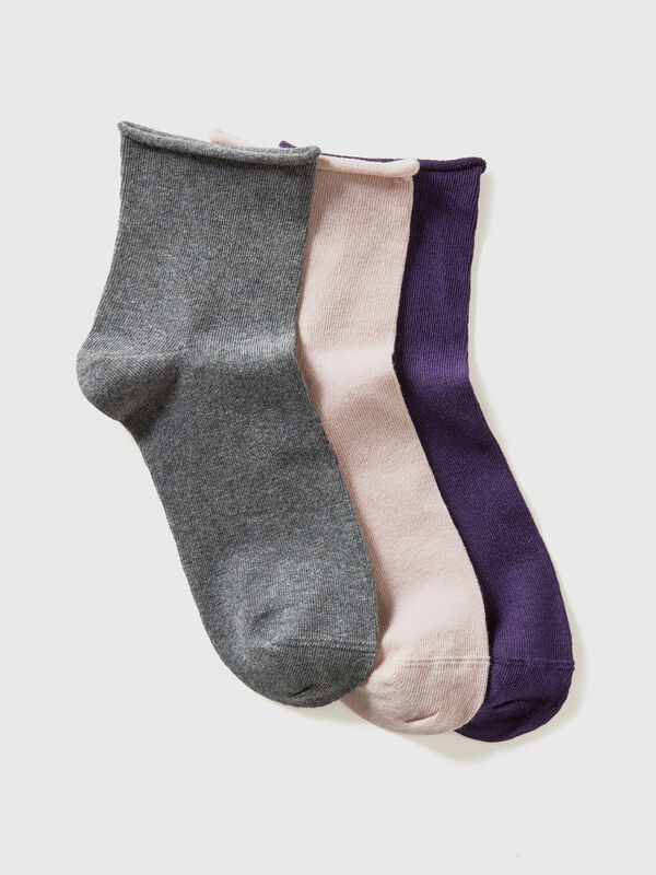 Trois paires de chaussettes basses Femme