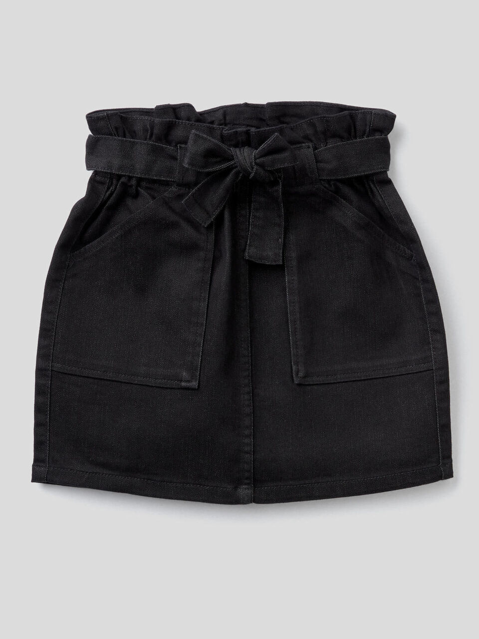 Jupe paperbag en coton stretch image number 1