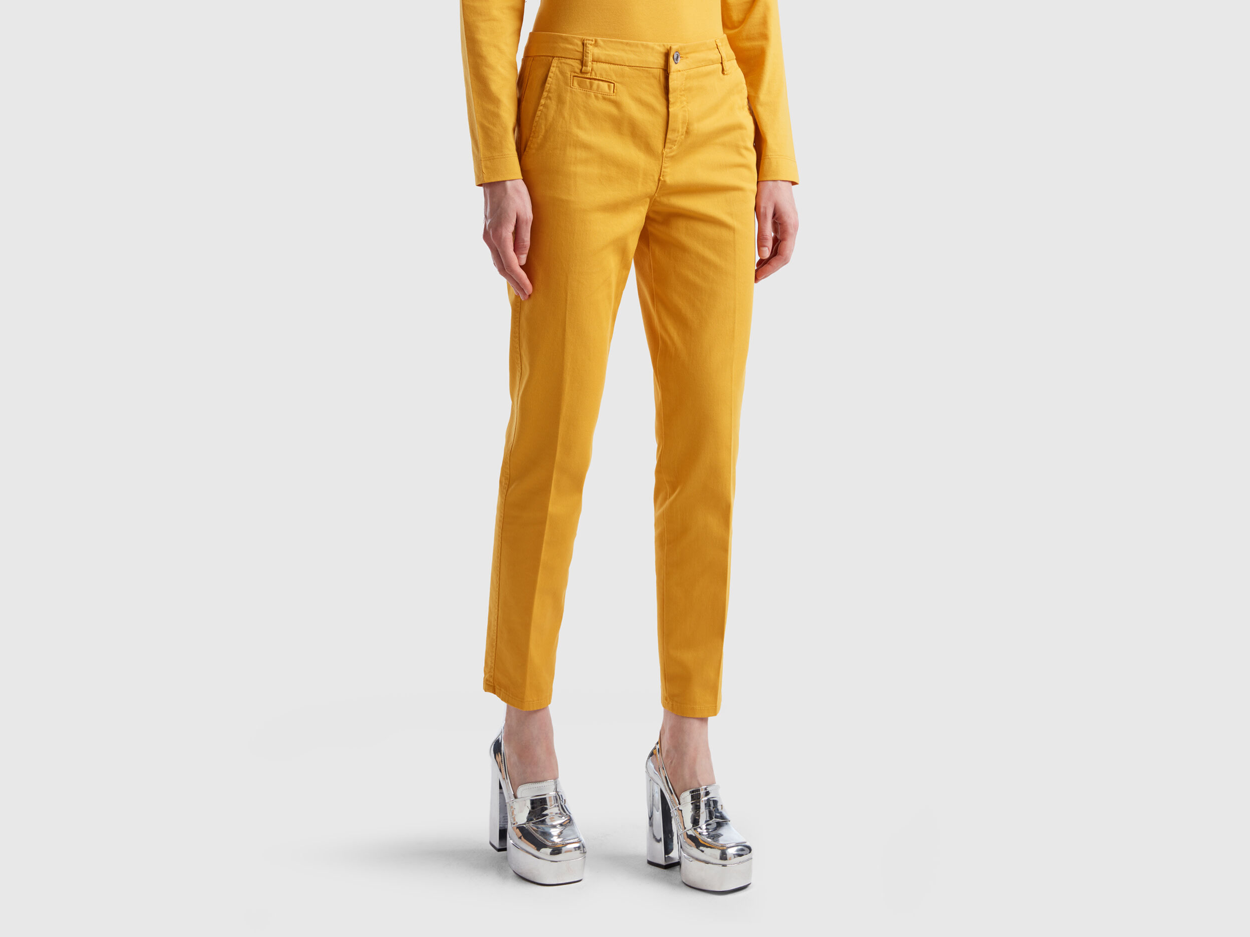 Chino slim jaune Moutarde Benetton