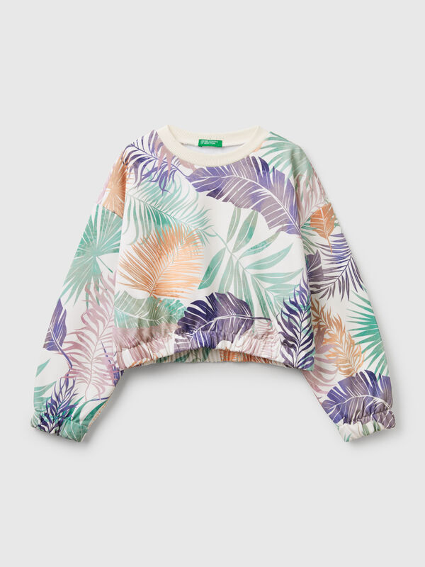 Sweat à imprimé tropical Filles