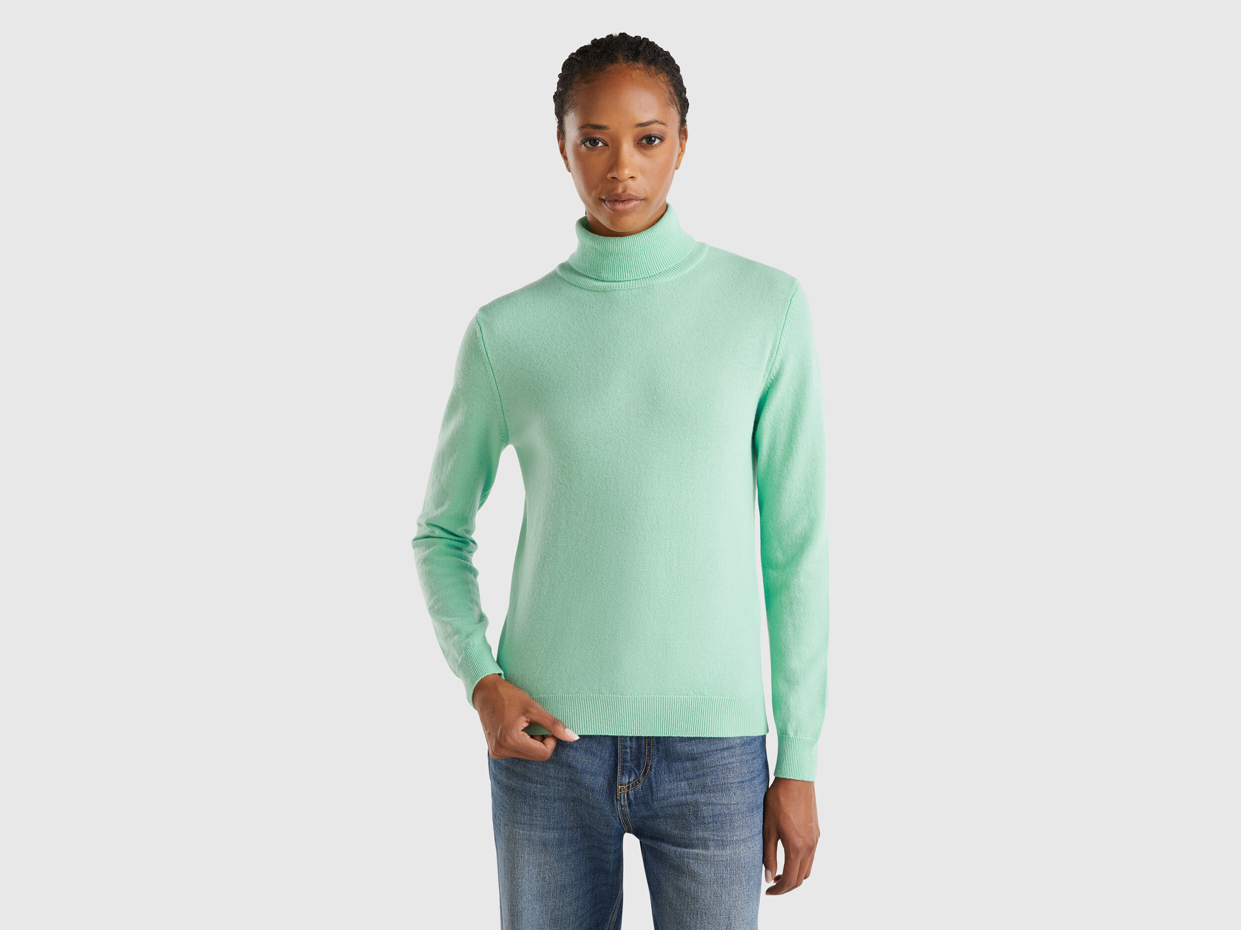 Pulls Col Montant Laine Merinos Femme 2024 Benetton
