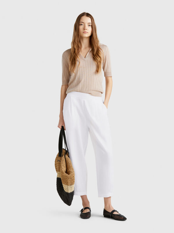 Pantalon doux pur lin Femme