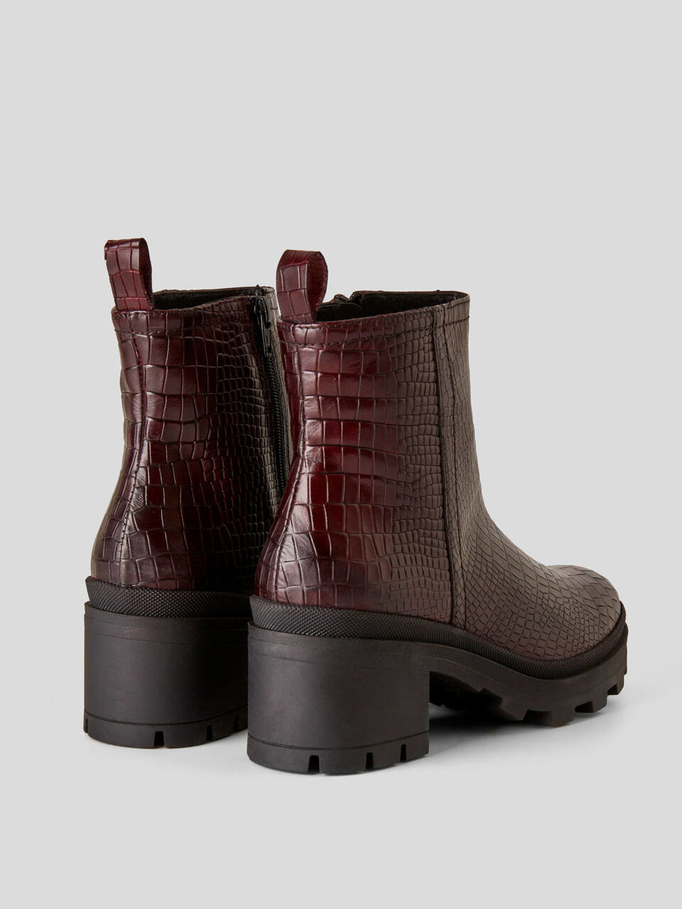 Bottines à talon en cuir imprimé image number 2