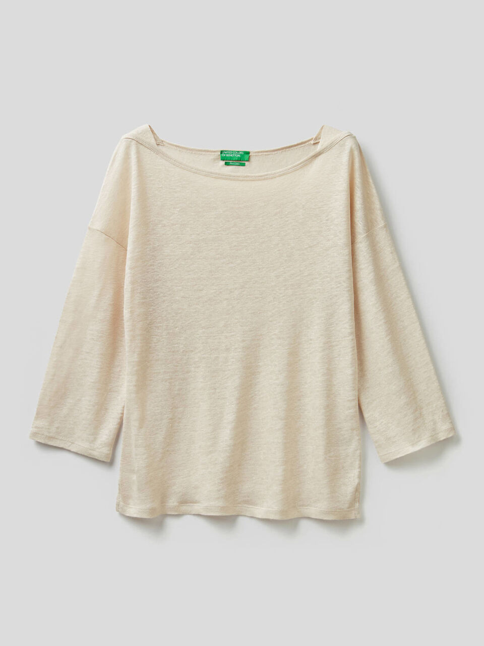 T-shirt en 100% lin avec manches 3/4 image number null