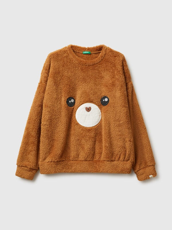 Pull en fourrure d'ours en peluche Femme