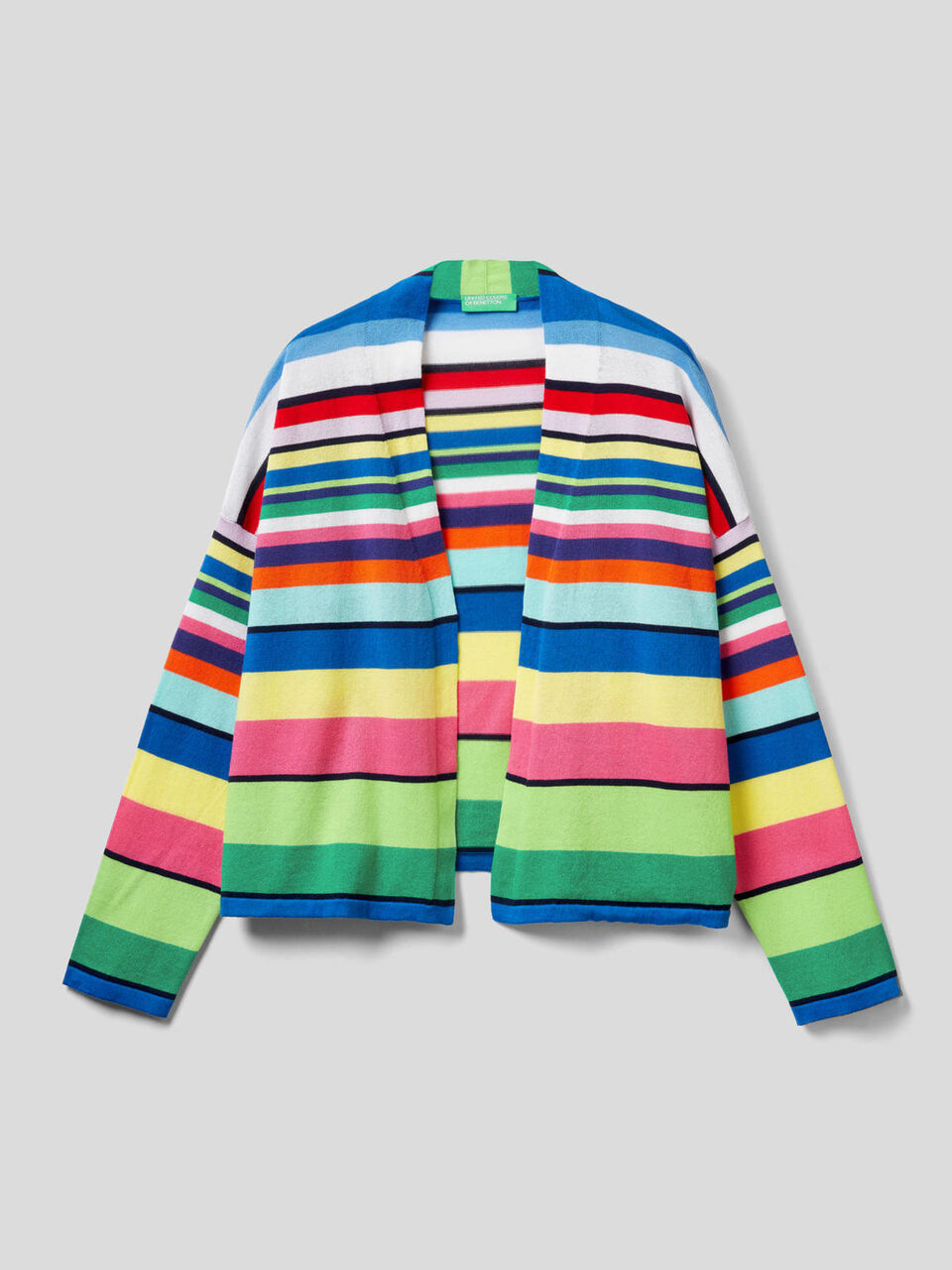 Gilet à rayures colorées en pur coton image number 1