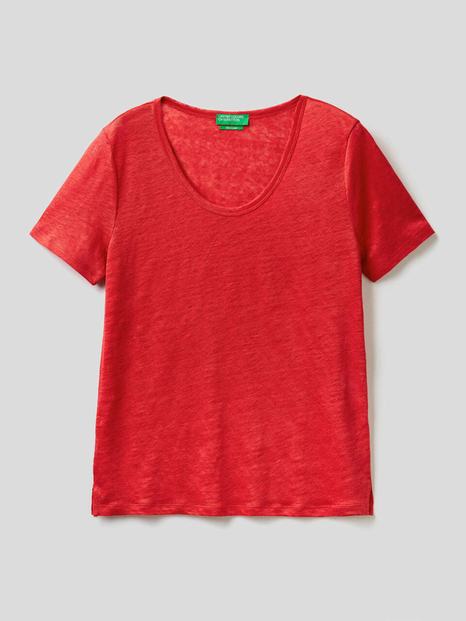 T-shirt col rond en pur lin image number 1