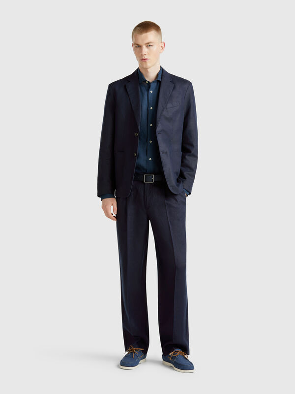 Chino ample en pur lin Homme