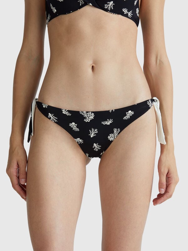 Slip de bain imprimé corail Femme