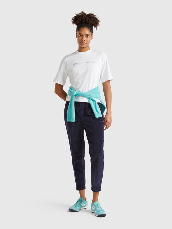 Chino en velours à taille extensible Femme