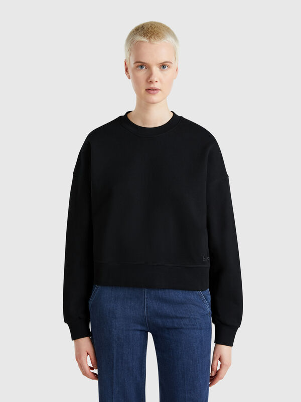 Sweat-shirt 100% coton avec logo imprimé Femme