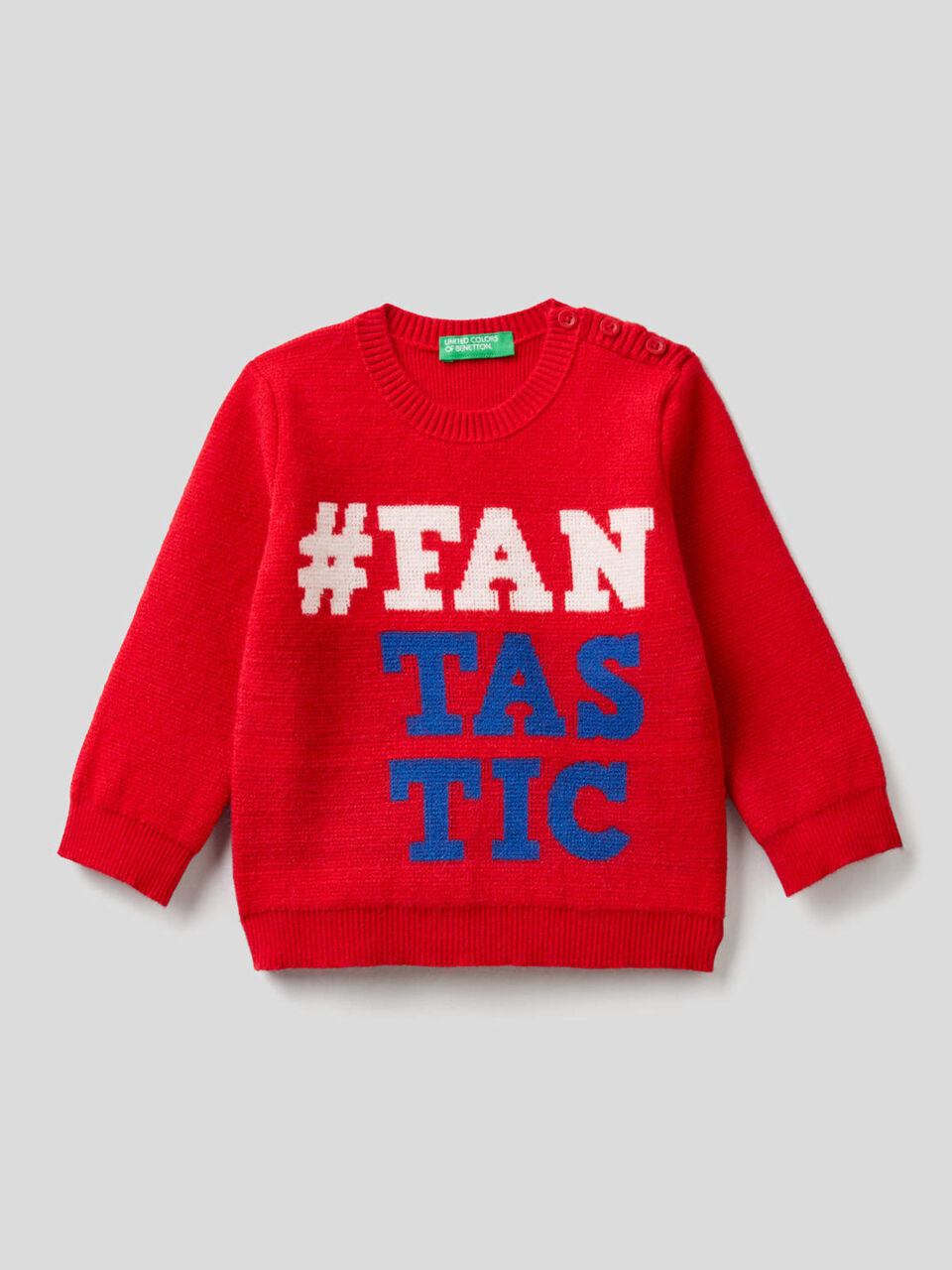 Pull avec inscription en intarsia image number 1