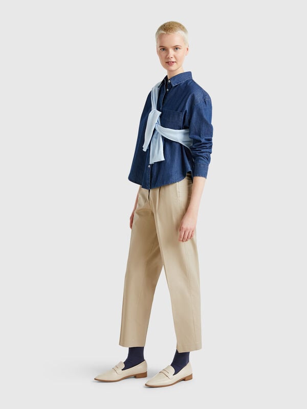 Pantalon en coton stretch Femme