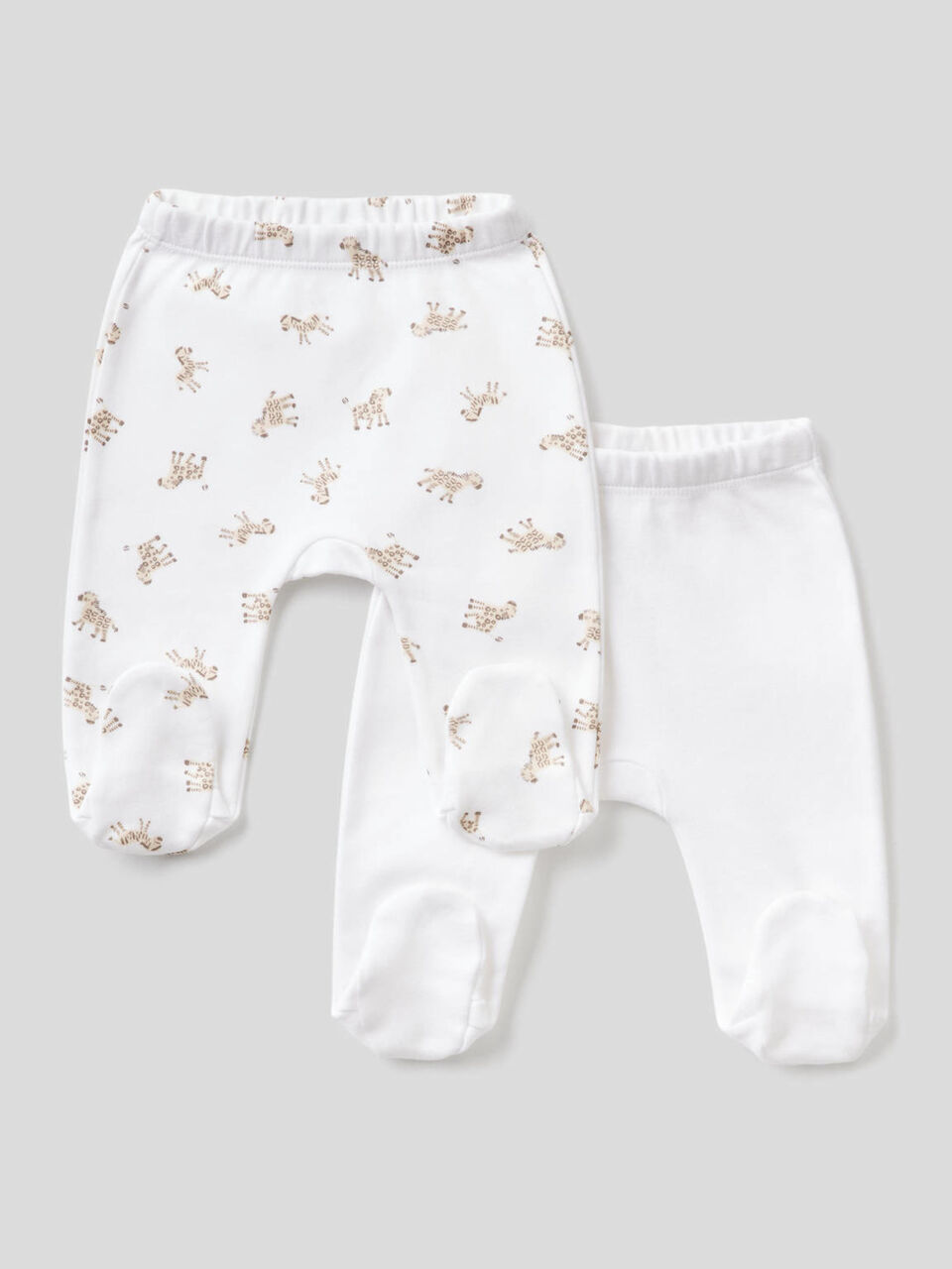 Deux pantalons à pieds en coton bio image number 1