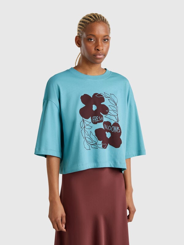 T-shirt à imprimé fleuri Femme