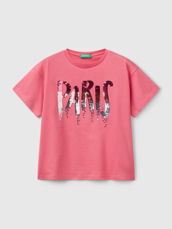 T-shirt avec imprimé et paillettes Filles