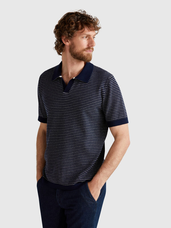 Polo chiné en pur coton Homme