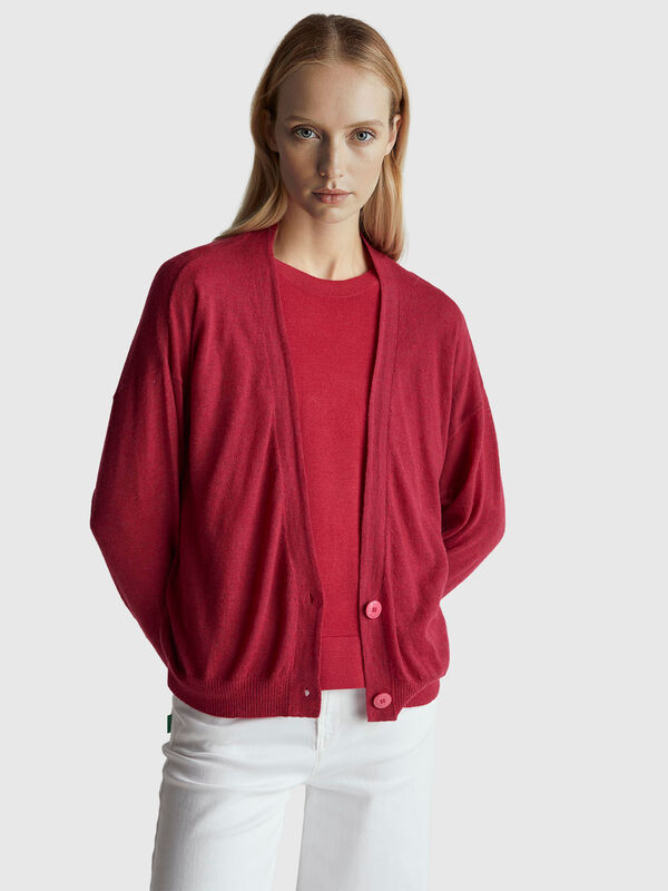 Cardigan léger en mélange d'alpaga Femme